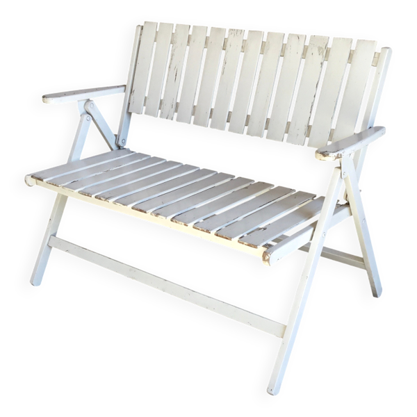 Banc de jardin pliable en bois - vintage 1960