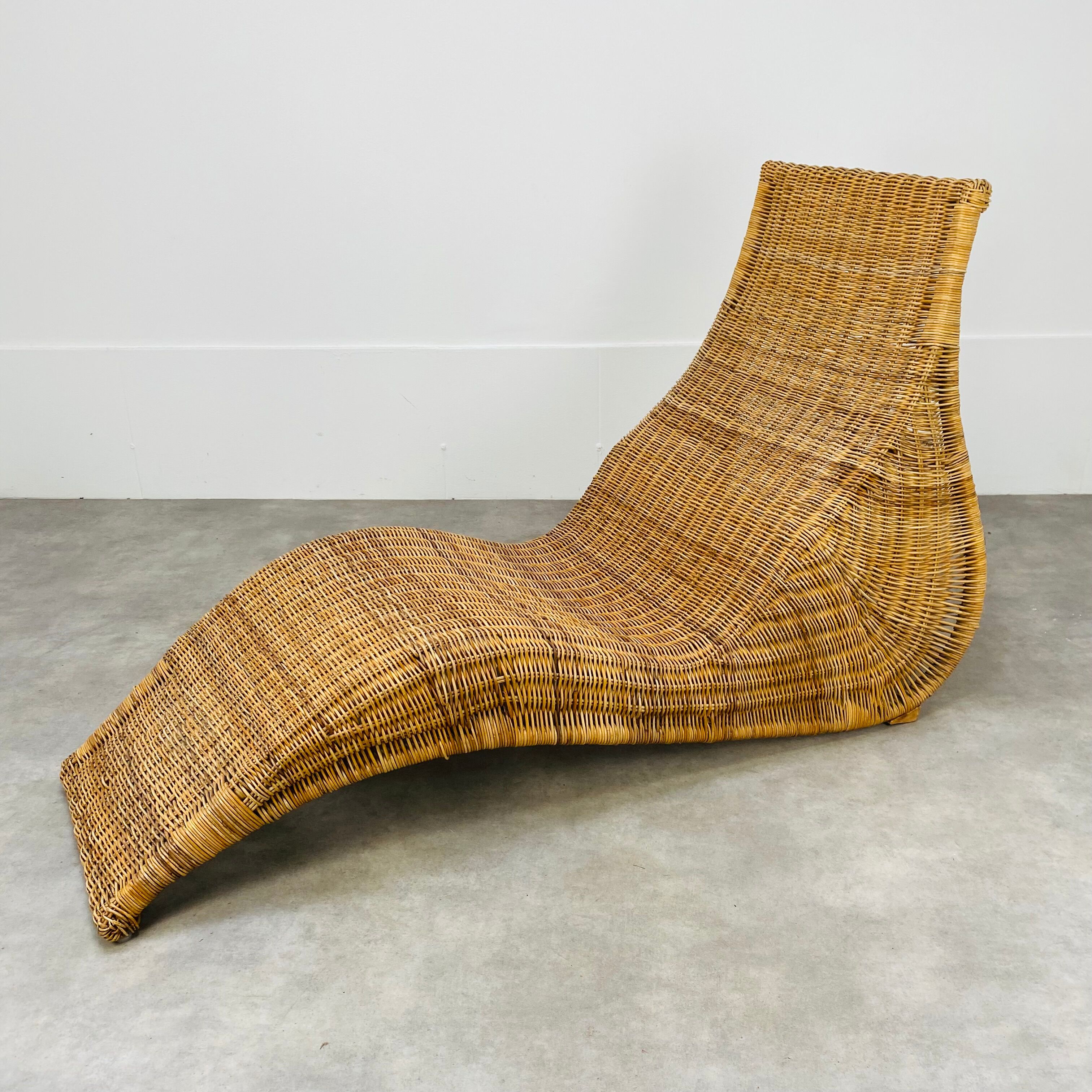 Sunbathing chair Karlskrona by Karl Malmvall for Ikea rattan