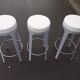 Leonardo Rossano metal and leather stool for Lapalma, Italy