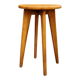 Scandinavian style stool in solid wood, splayed legs, 1960s.