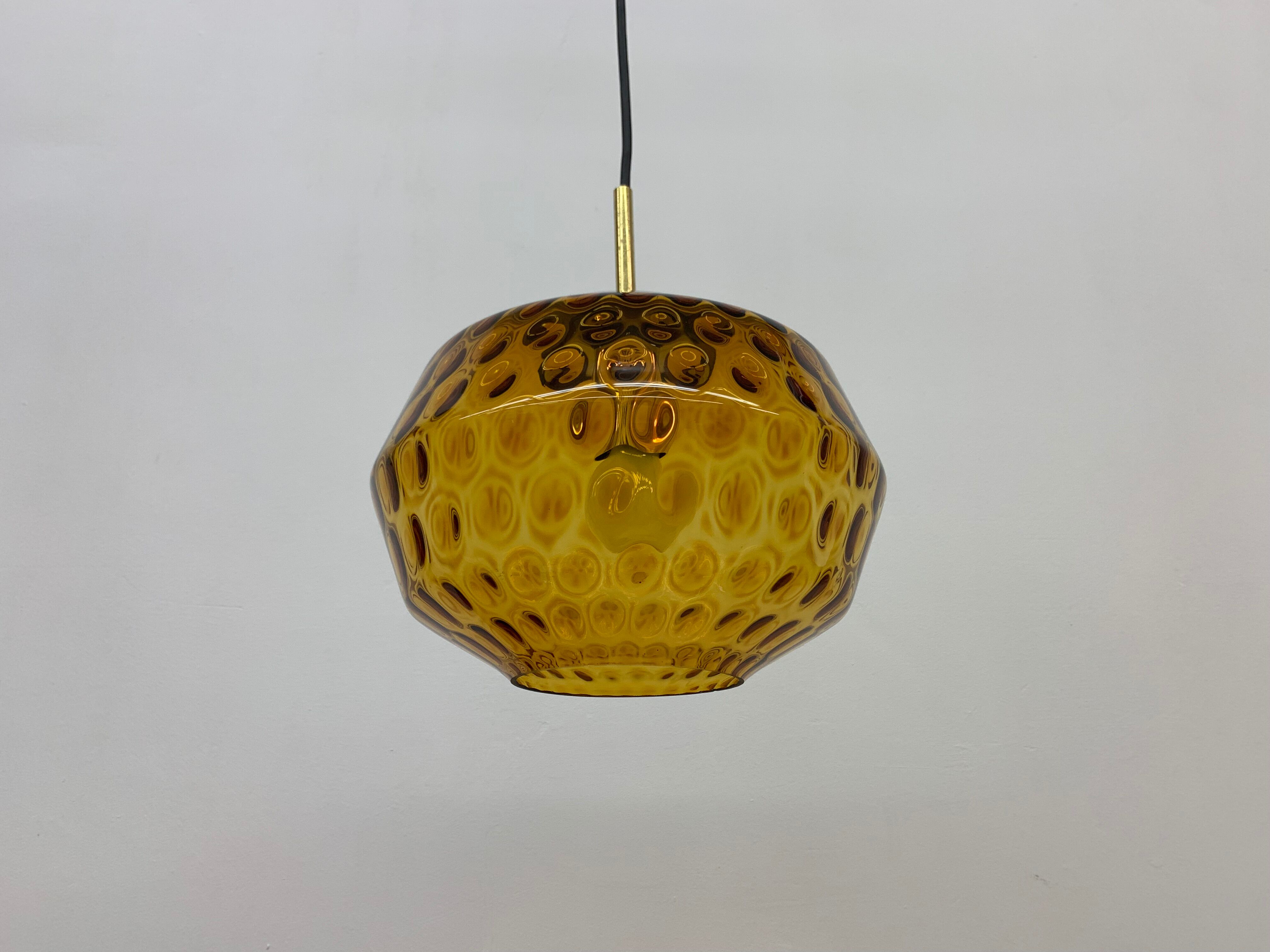 Limburg Glashutte glass hanging lamp , 1970