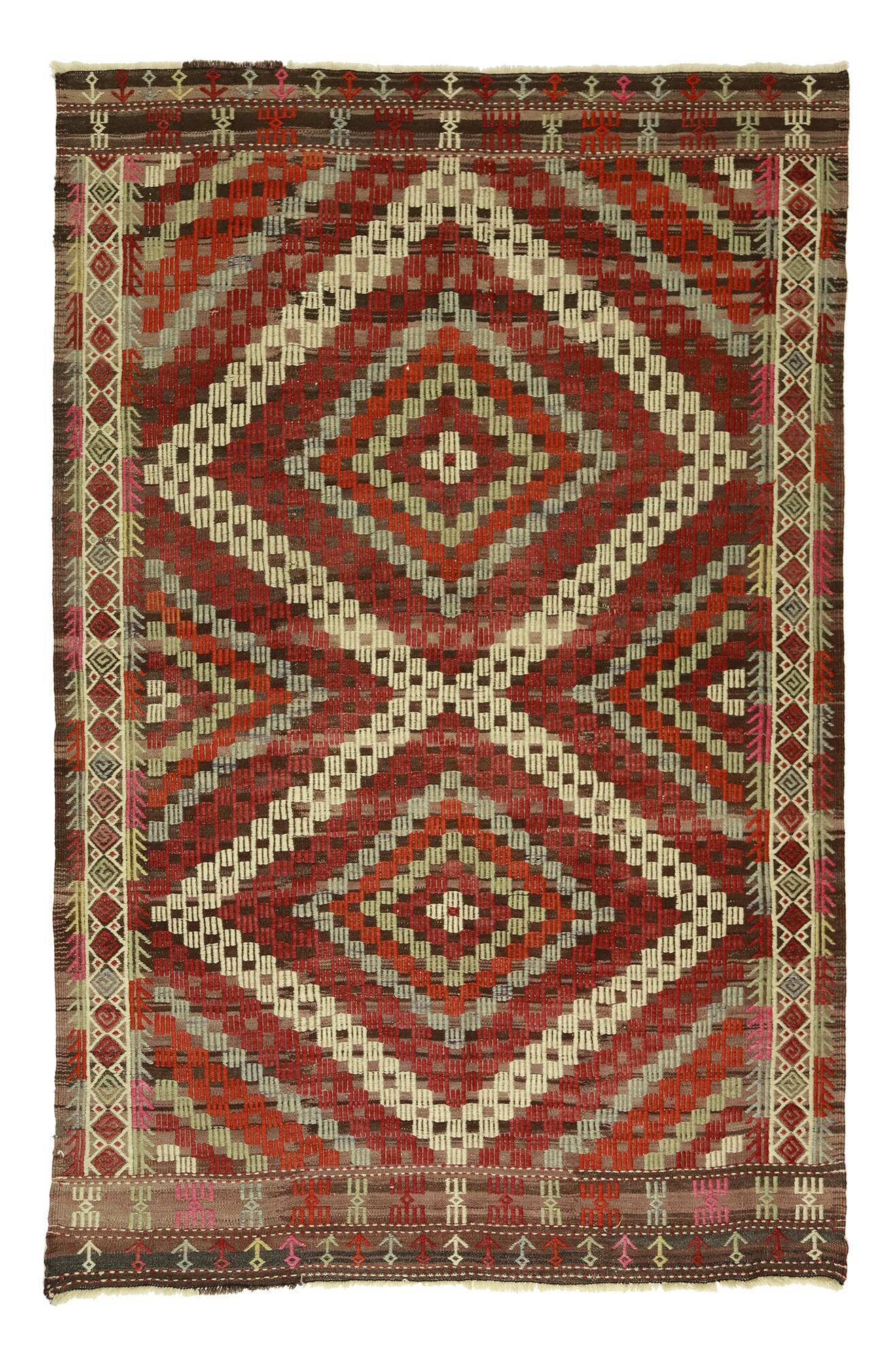 Grand Kilim Turkish Anatolia 175x250 cm Vintage Geometric Handwoven