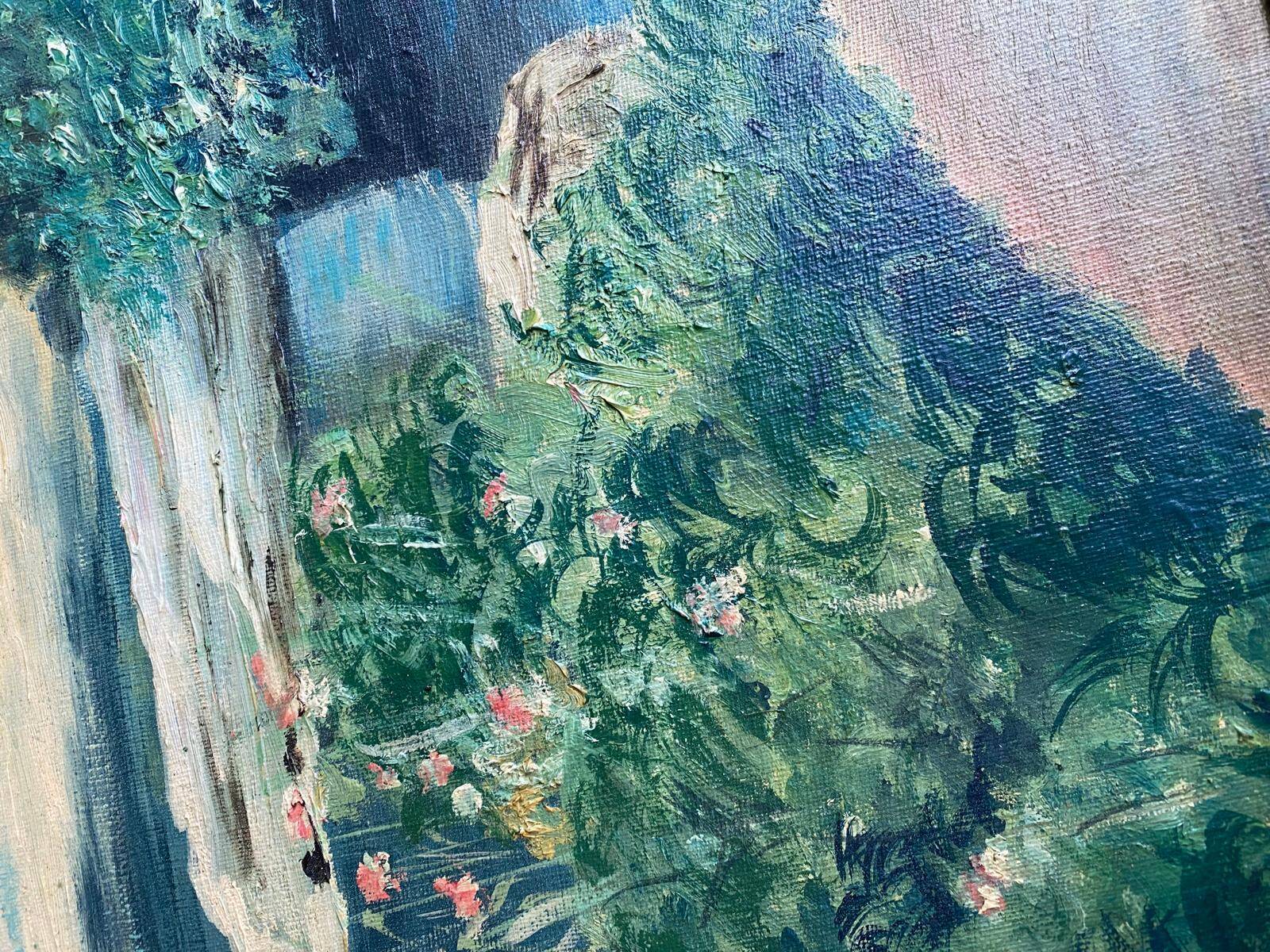 Clody.F 1974 oil painting on canvas forest landscape 110x75