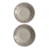 2 beige and gold Villeroy and Boch plates with flowers