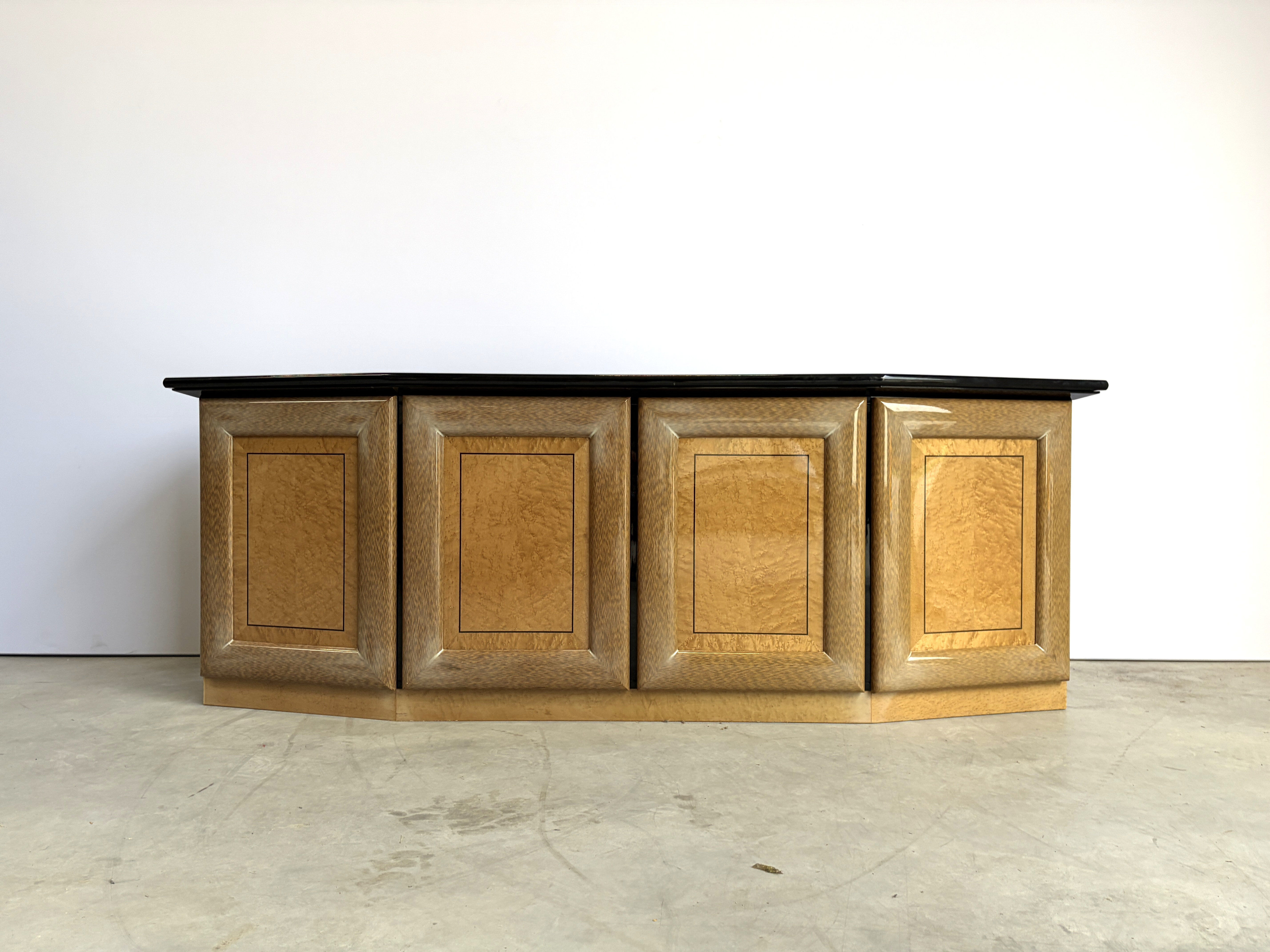 Vintage burl wood credenza, 1980s