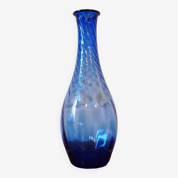 Magnifique vase en verre bleu cobalt