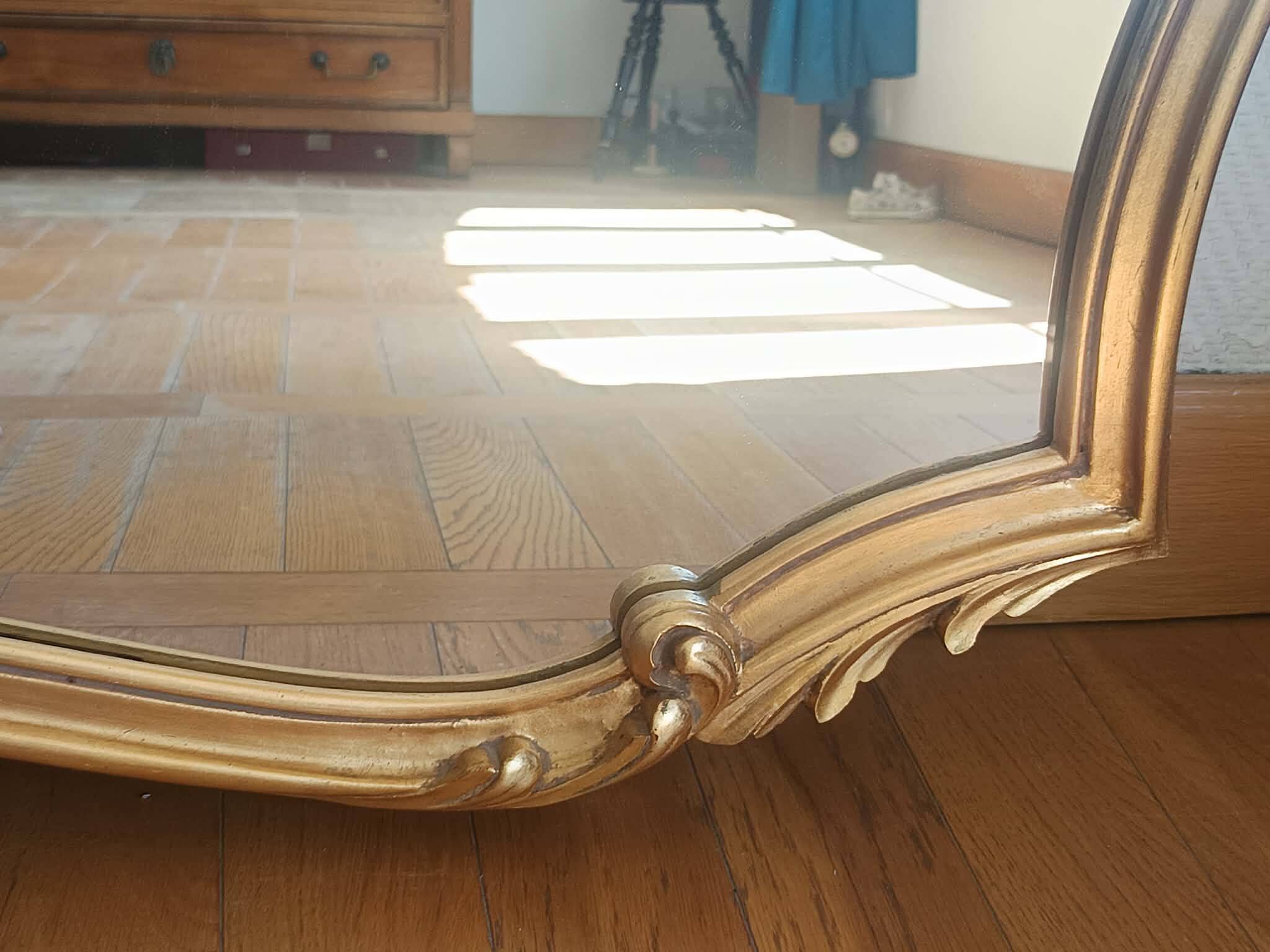 Grand miroir bois doré style Louis XV 166cm