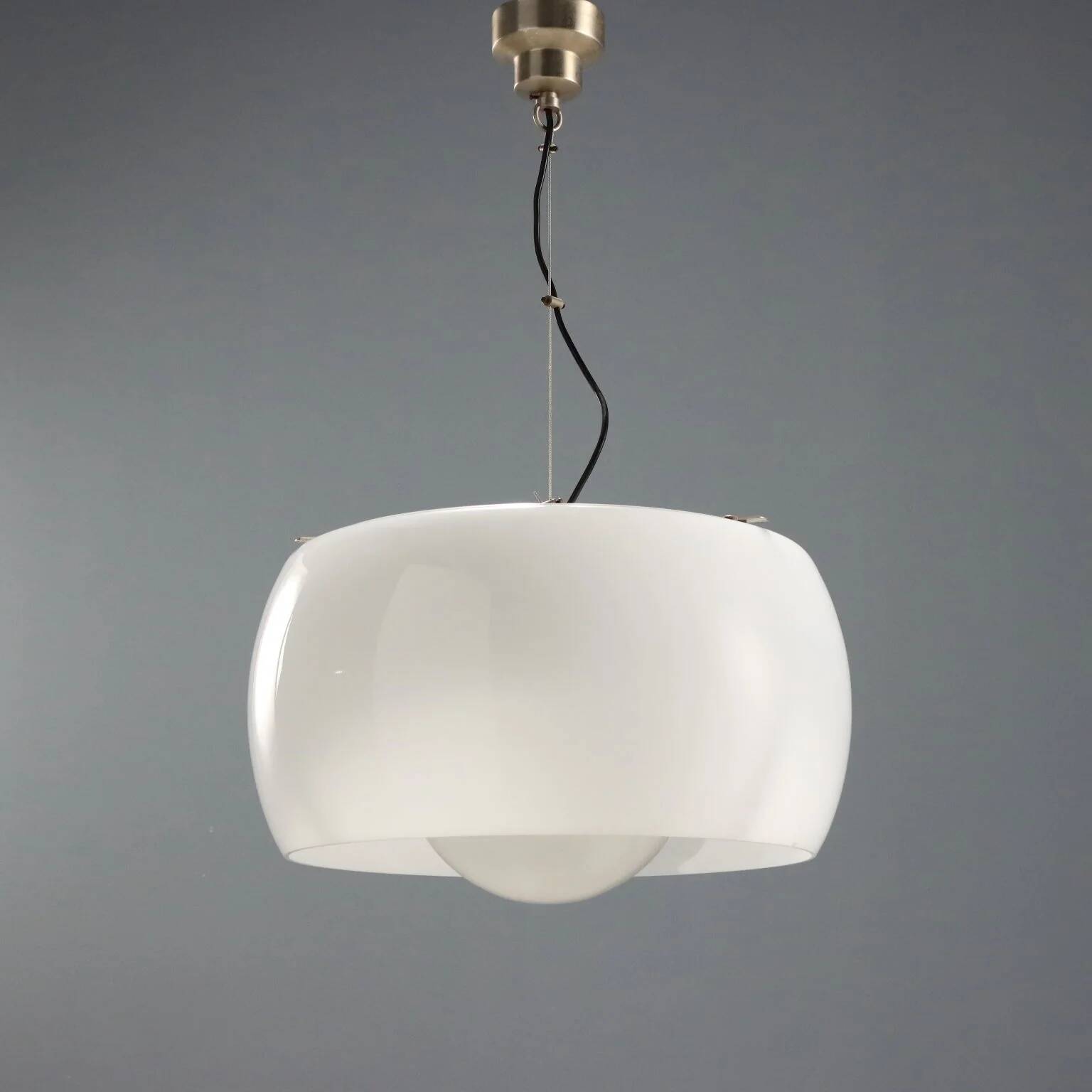 Suspension Artemide Clinio vintage en métal et verre design 1960s