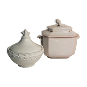 Duo de boîtes en porcelaine et