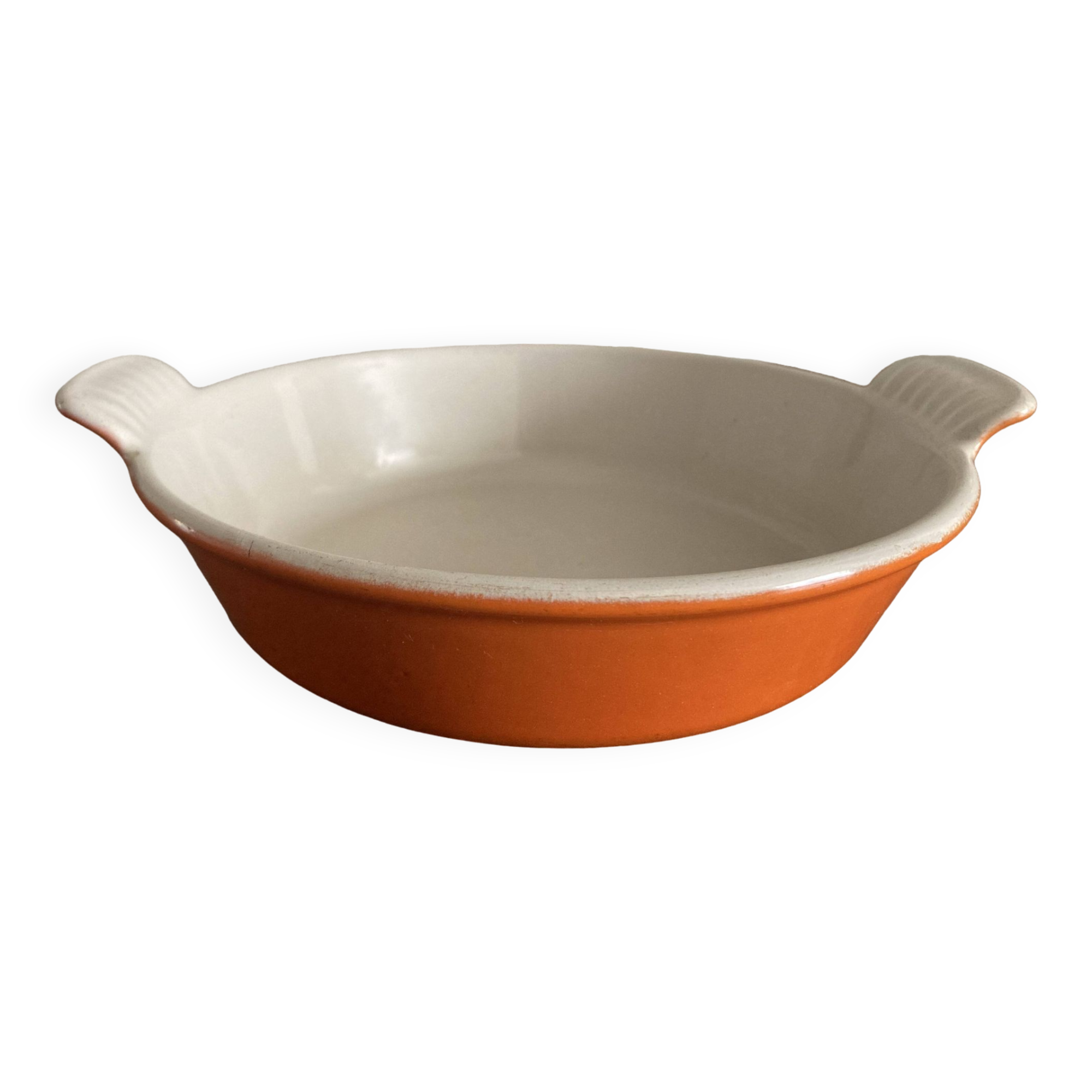 Enameled cast iron gratin dish