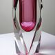 Faceted submerged vase Murano pink glass and crystal from the 1950s-60s.