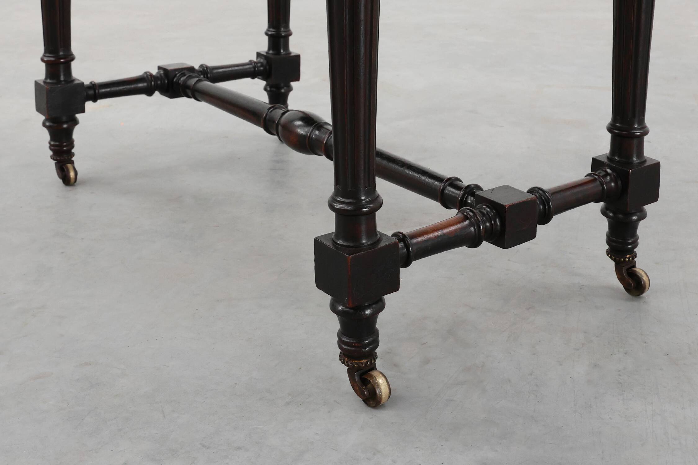 19th Century English side table with geometric wood inlay by John Taylor &