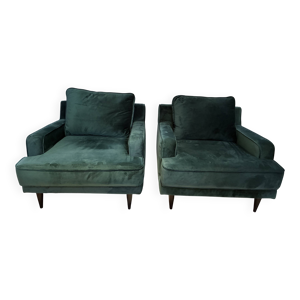 Lot 2 fauteuils - velours
