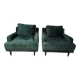 Set of 2 green velvet armchairs Camif