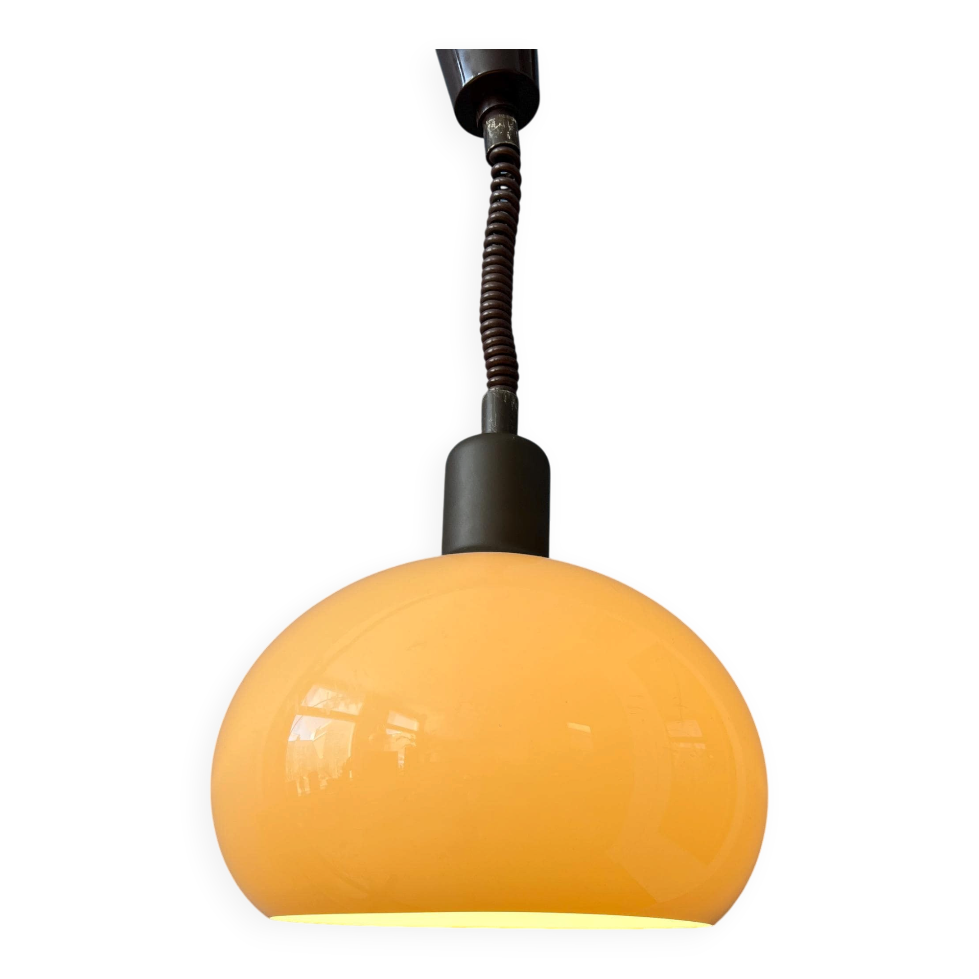 Vintage Space Age Mid Century mushroom-shaped pendant light.