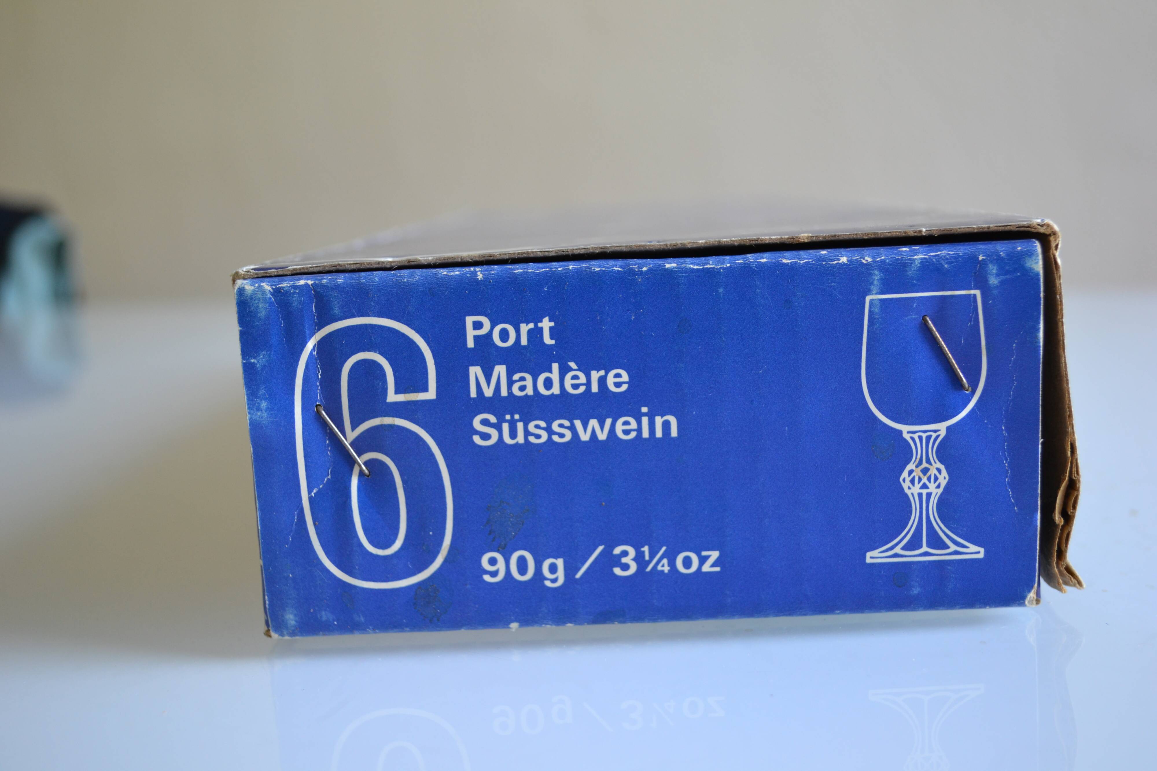 6 port glasses in Bohemian crystal Czechoslovakia