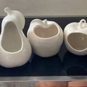 Set of 6 vintage ceramic fruit vases/cachepots