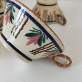 HB Quimper Teapot, Cups and Ramekin Set