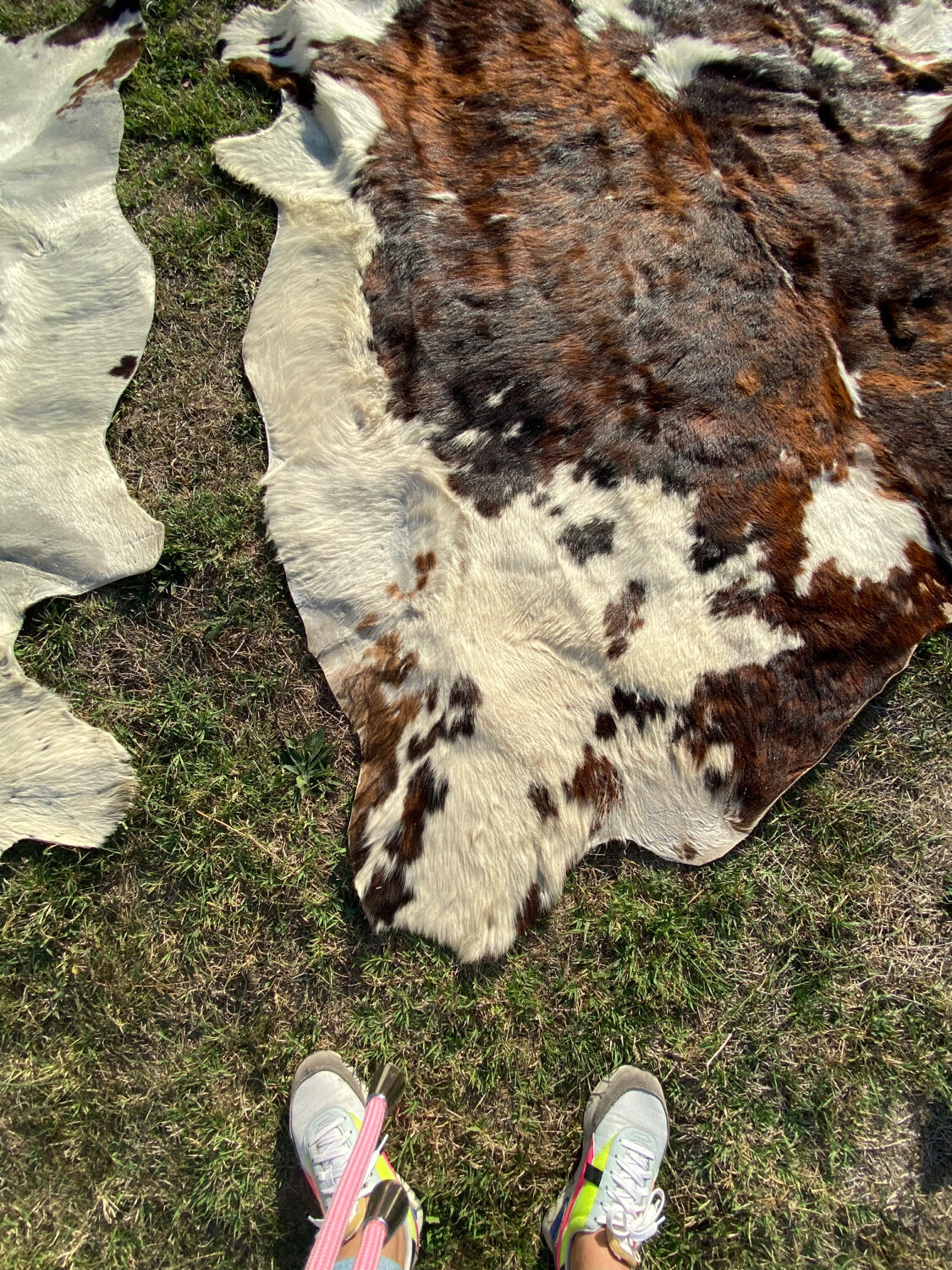 Vintage cowhide carpet