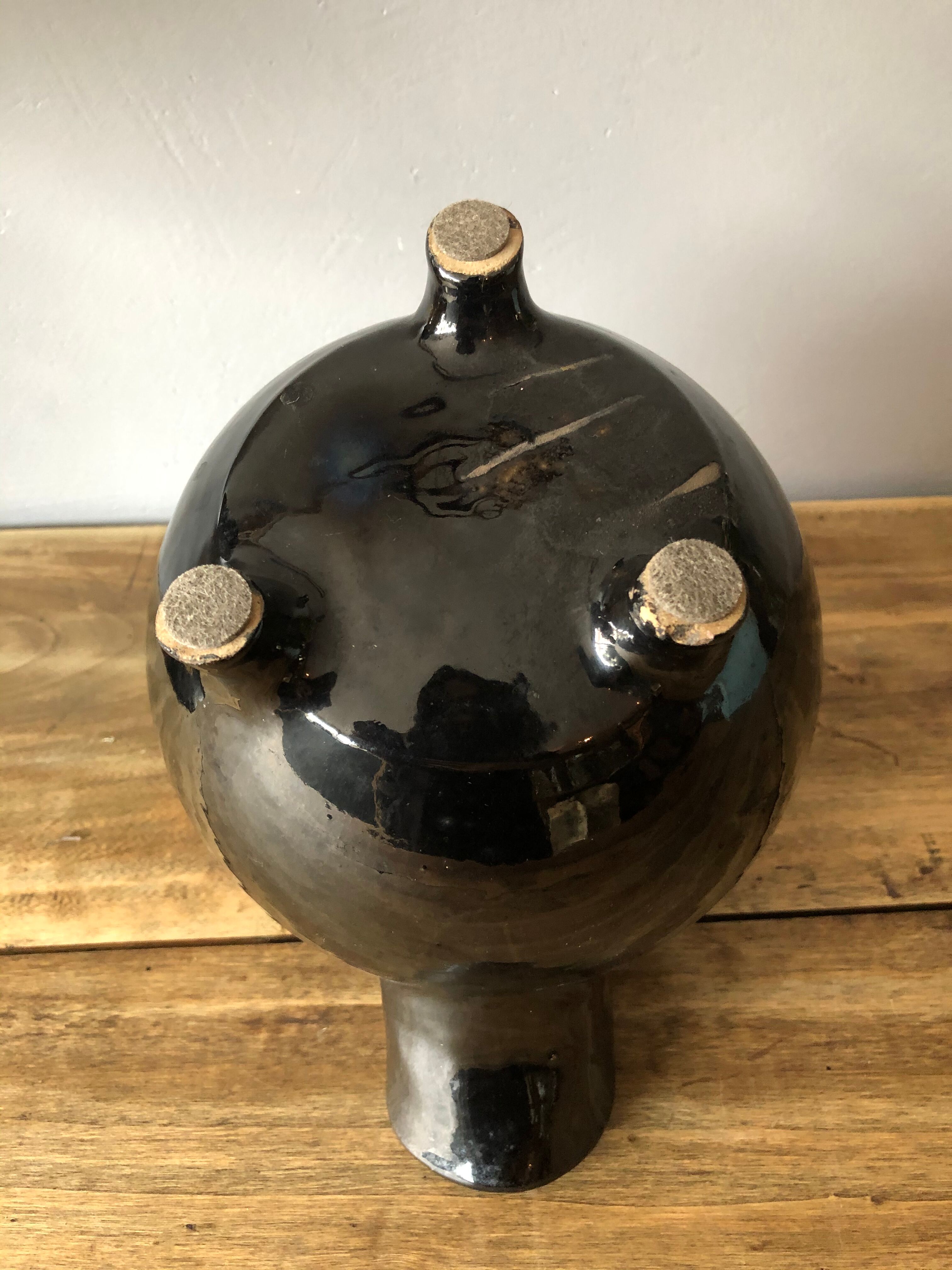 Vintage tripod ceramics pitcher