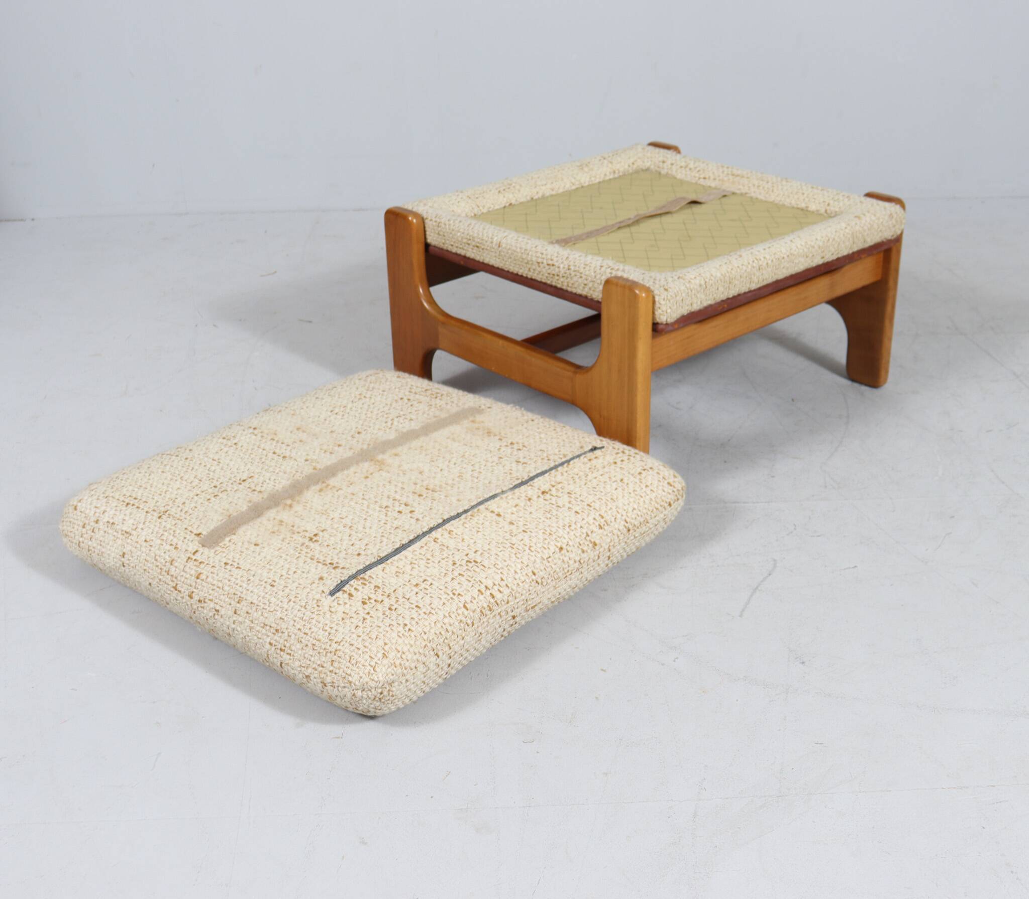 Fauteuil lounge scandinave du milieu du siècle avec ottoman, 1970