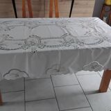 Vintage embroidered old tablecloth