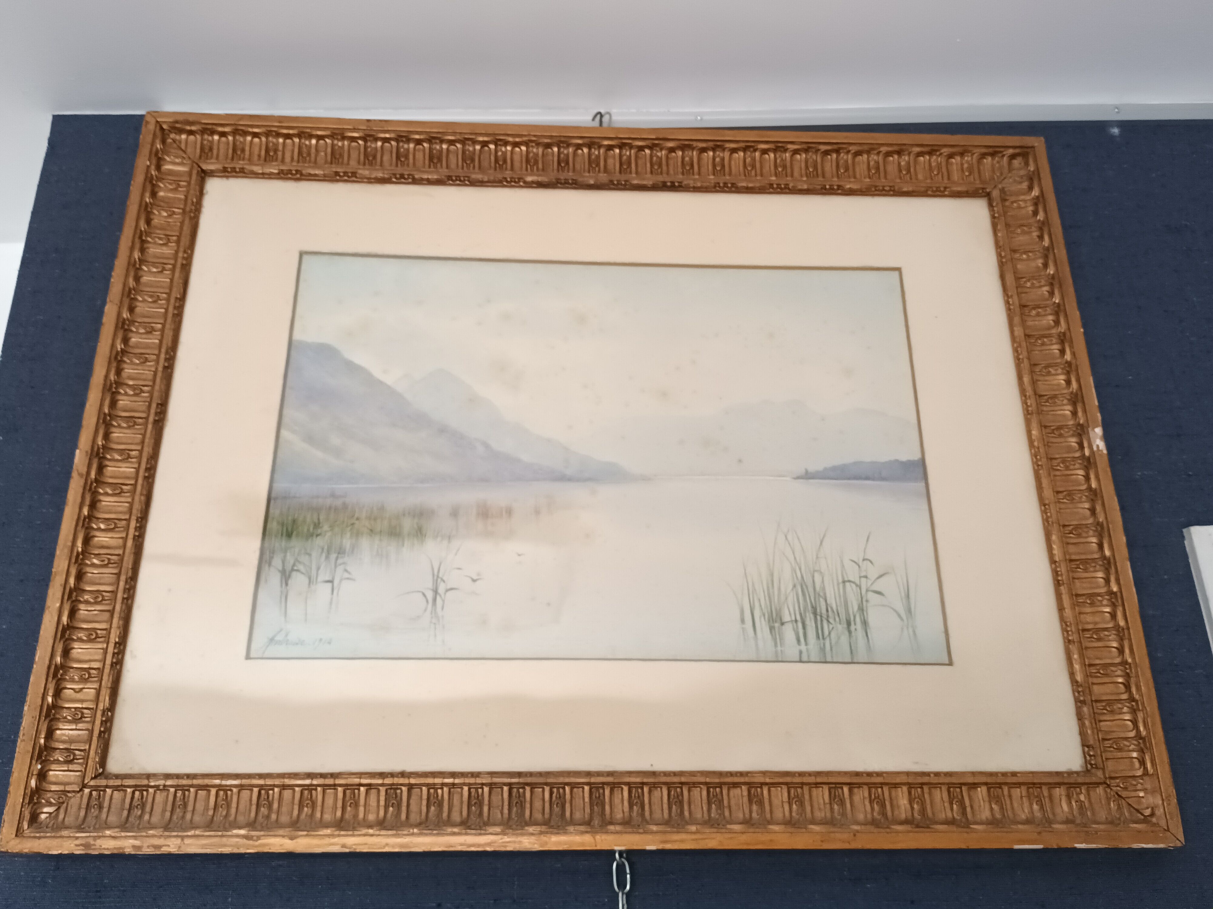 Pastel landscape signed ambroise 1914