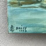 Oil painting on canvas, breton seaport concarneau? signed briey 1974