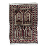 Tapis de prière vintage afghan Baluch fait main en laine – 95 x 142 cm