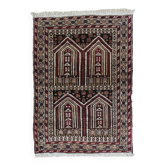 Tapis de prière vintage afghan Baluch fait main en laine – 95 x 142 cm