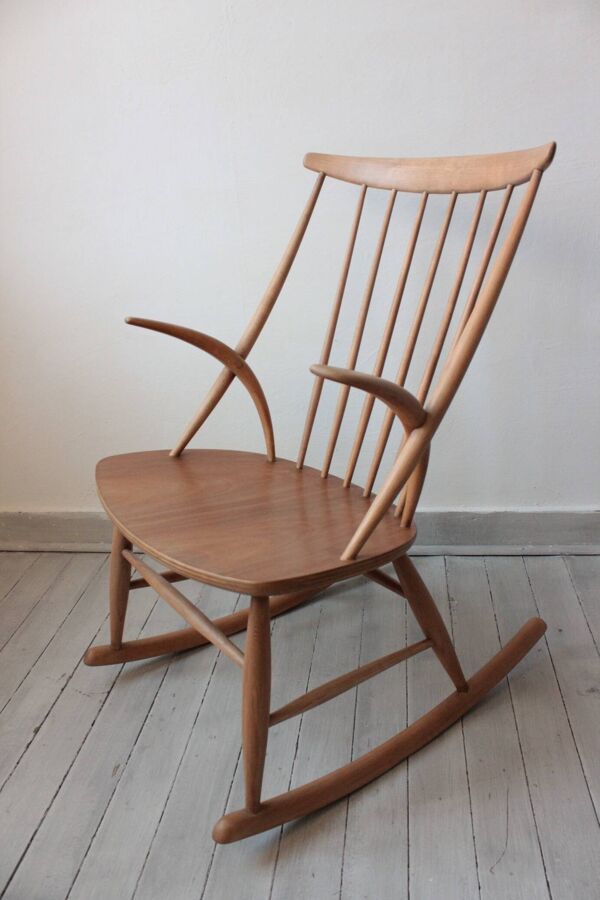 Rocking Chair Scandinave by Illum Wikkelsø for Niels Eilersen, 1958