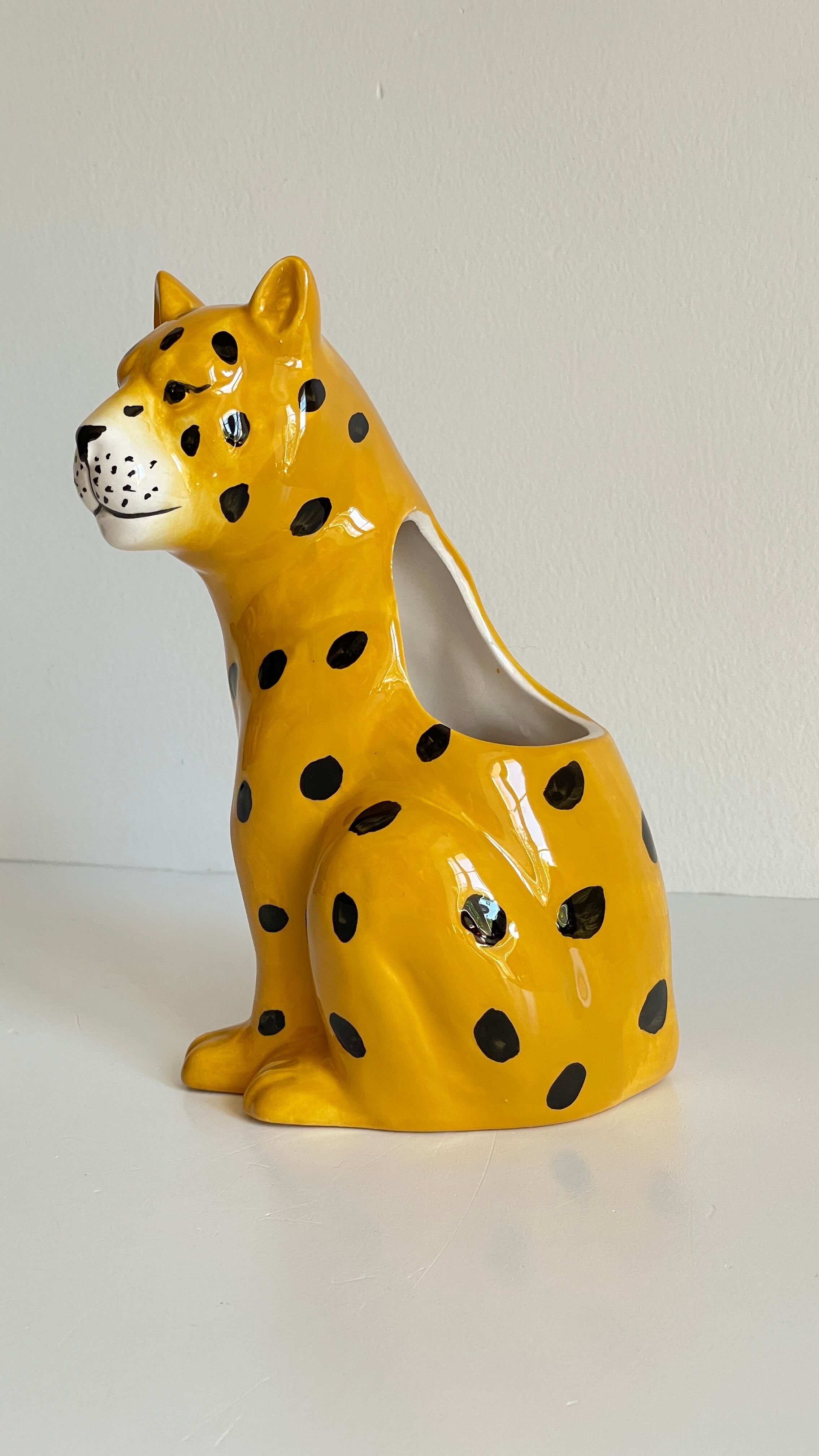 Pot leopard ceramic cache vintage