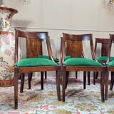 Suite de six chaises gondole en acajou de style empire