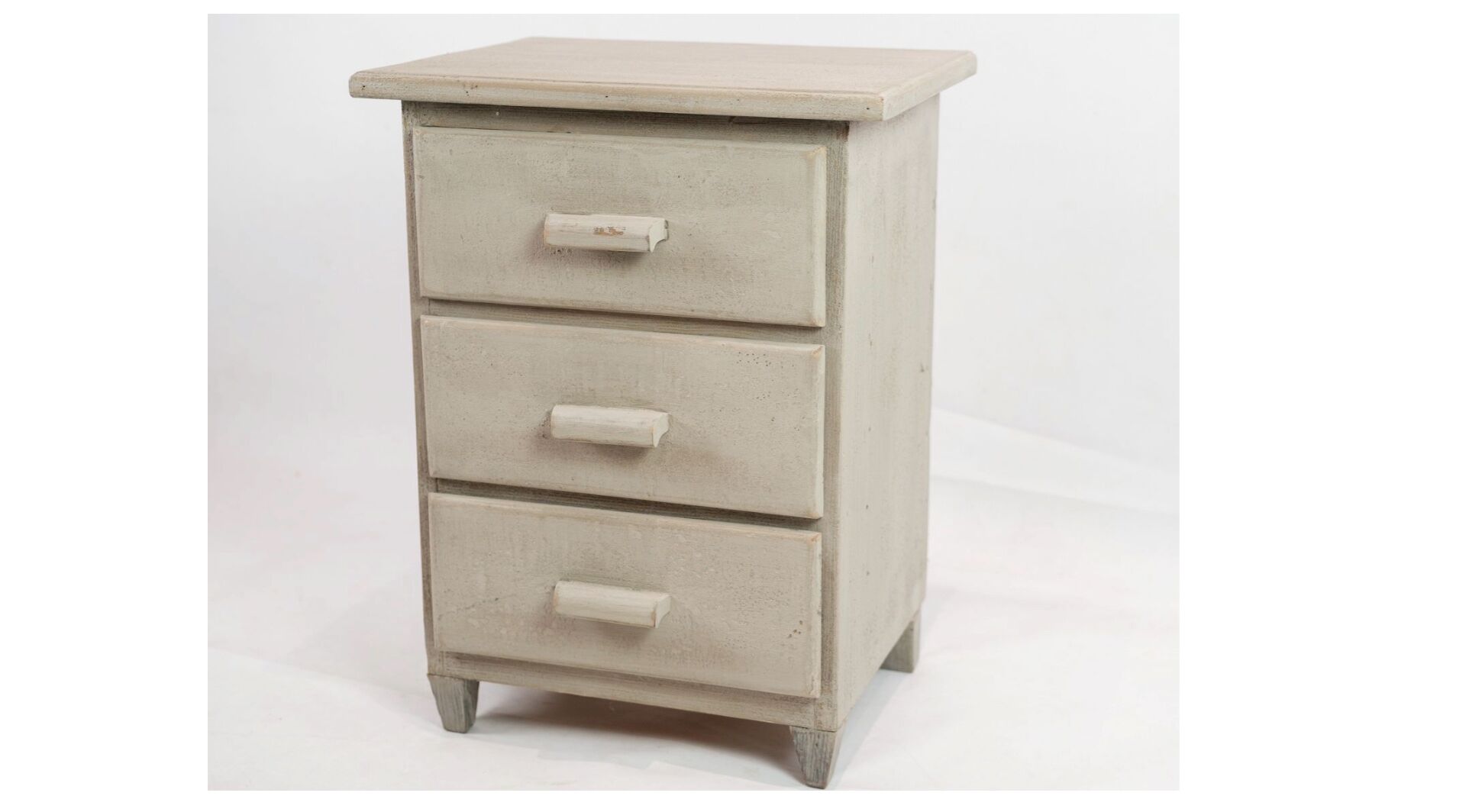 Small Gustavian Gray-Painted Chest of Drawers with 3 Drawers
