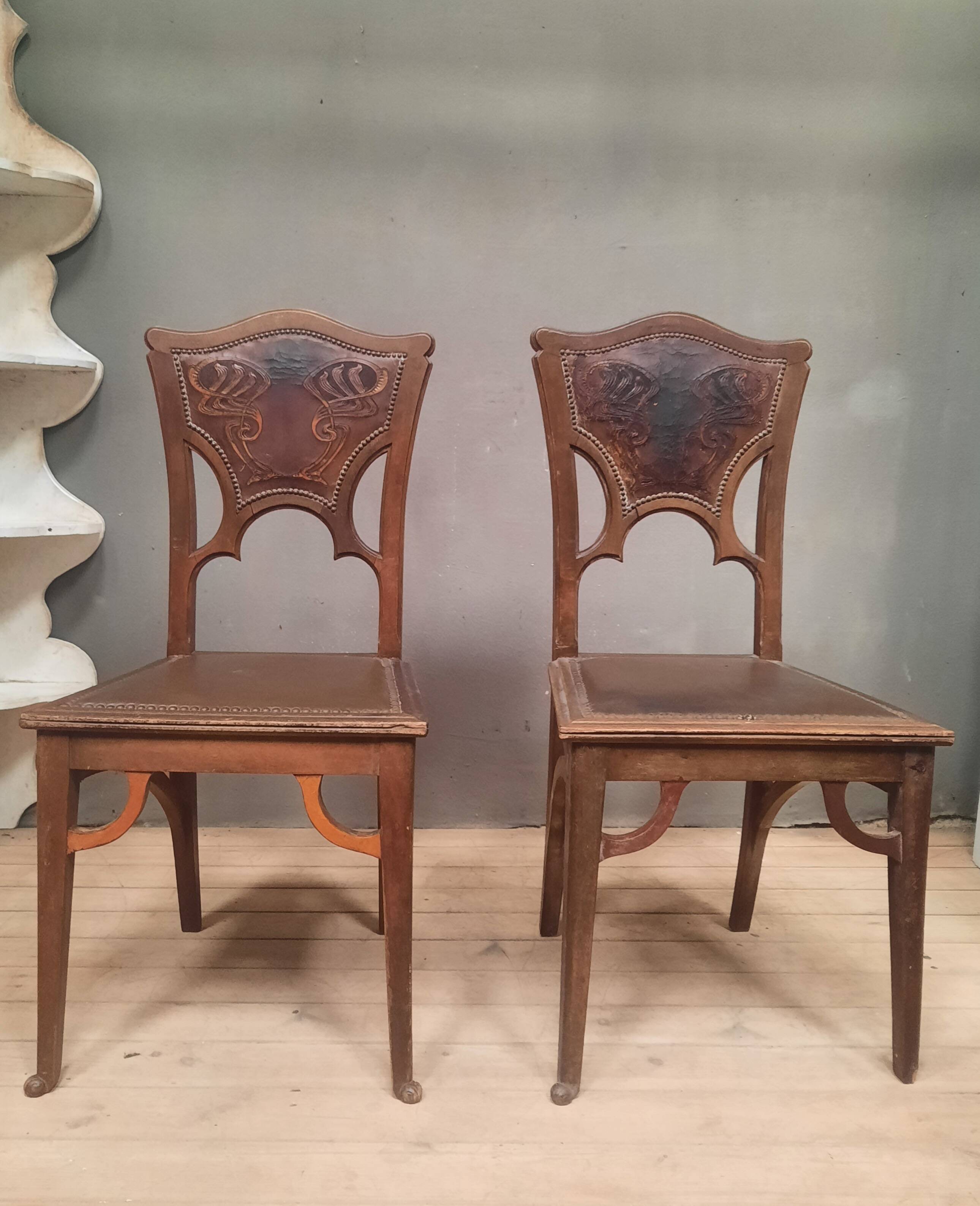 Paire  de chaise Art Nouveau