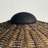 Art deco rattan wicker mushroom table lamp, ca 1930s