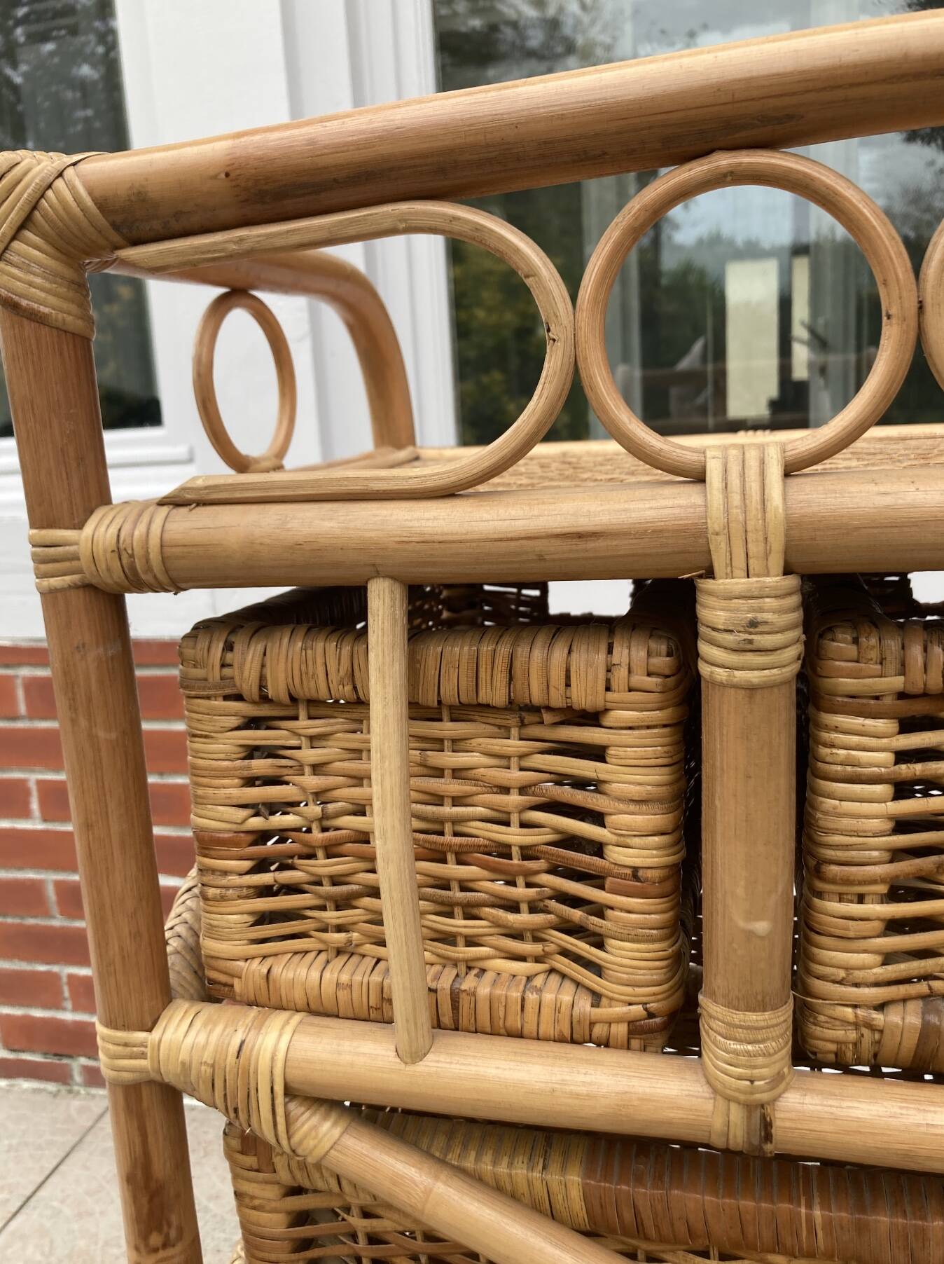 Vintage rattan chiffonier