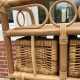 Vintage rattan chiffonier