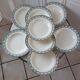 Set of 8 hollow plates Terre de Fer model "Garlands" late nineteenth
