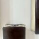 Set of 5 vintage shuttered wall lights, brown, France 1970