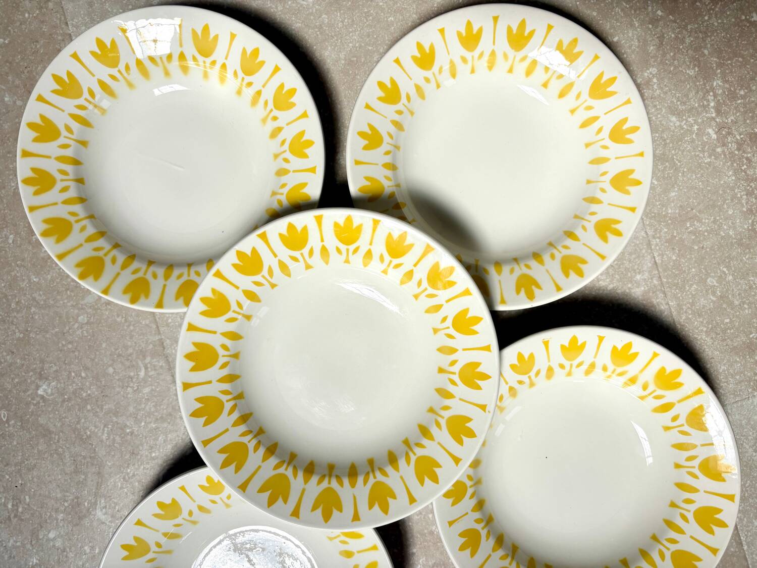 Set of 5 deep plates Lys Digoin Sarreguemines
