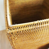 Vintage rattan and wicker storage box