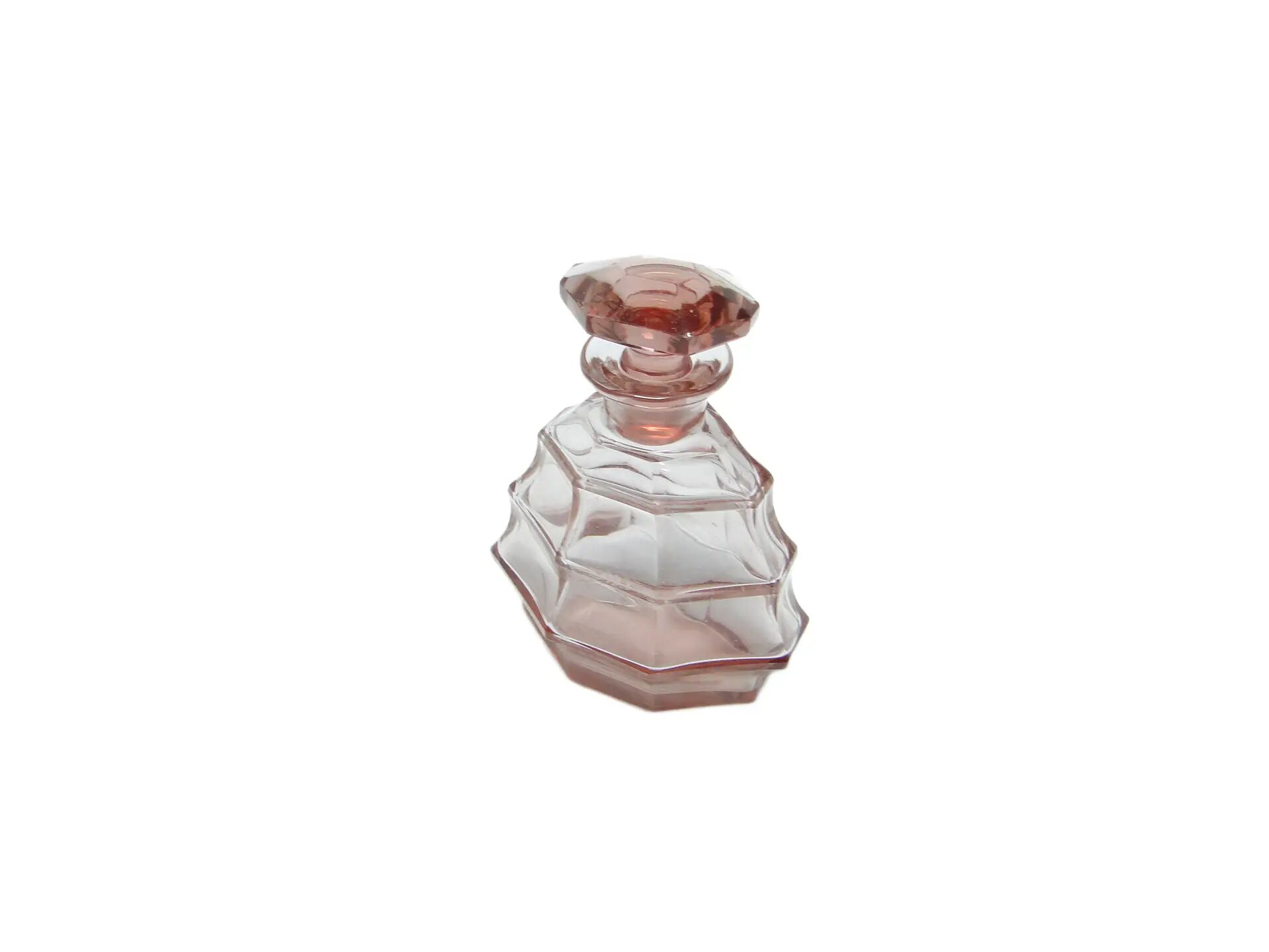 Carafe Art Déco, cristal rose, Moser, Tchécoslovaquie, années 1930.