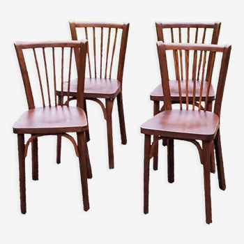Set of 4 Baumann bistro chairs from the 50s stamped