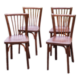 Set of 4 Baumann bistro chairs from the 50s stamped