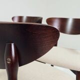 Dining chairs set of 6 heritage herringbone Beige linen