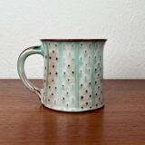 Mid-century modern studio pottery mug by Monika Maetzel, 1960s.