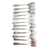 Silver dessert forks in a box