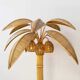 Lampadaire palmier vintage en rotin