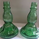 Pair of candlesticks in glass